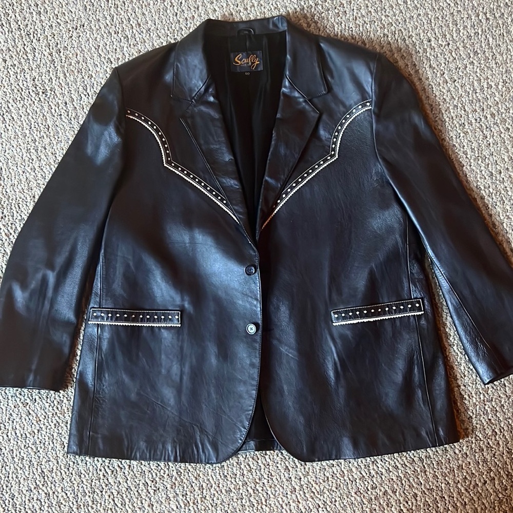 Fine lamb skin leather sport coat